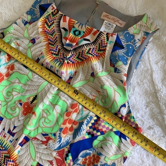 MARA HOFFMAN Jungle trip colorful geometric dress sz M retro multicolored party - Picture 13 of 16